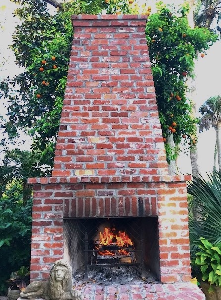 Outdoor Brick Fireplace - Landscaping Network